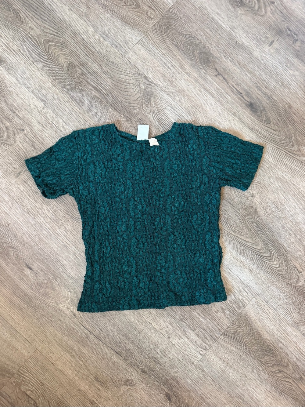 Victoria's Secret Dark Teal Lace Short Sleeve Top VINTAGE